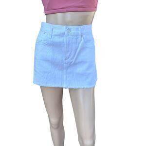 New Citizens of Humanity Daria Stark White Cutoff Jean Denim Mini Skirt Size 29